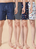 Men Pack Of 4 Printed Pure Cotton Boxers