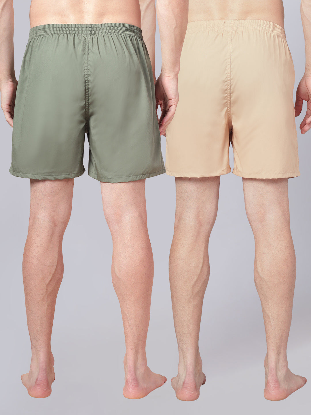 Men’s 100% Cotton Solid Boxers Shorts With Side Pockets (Pack of 2)