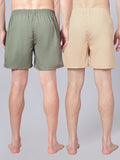 Men’s 100% Cotton Solid Boxers Shorts With Side Pockets (Pack of 2)