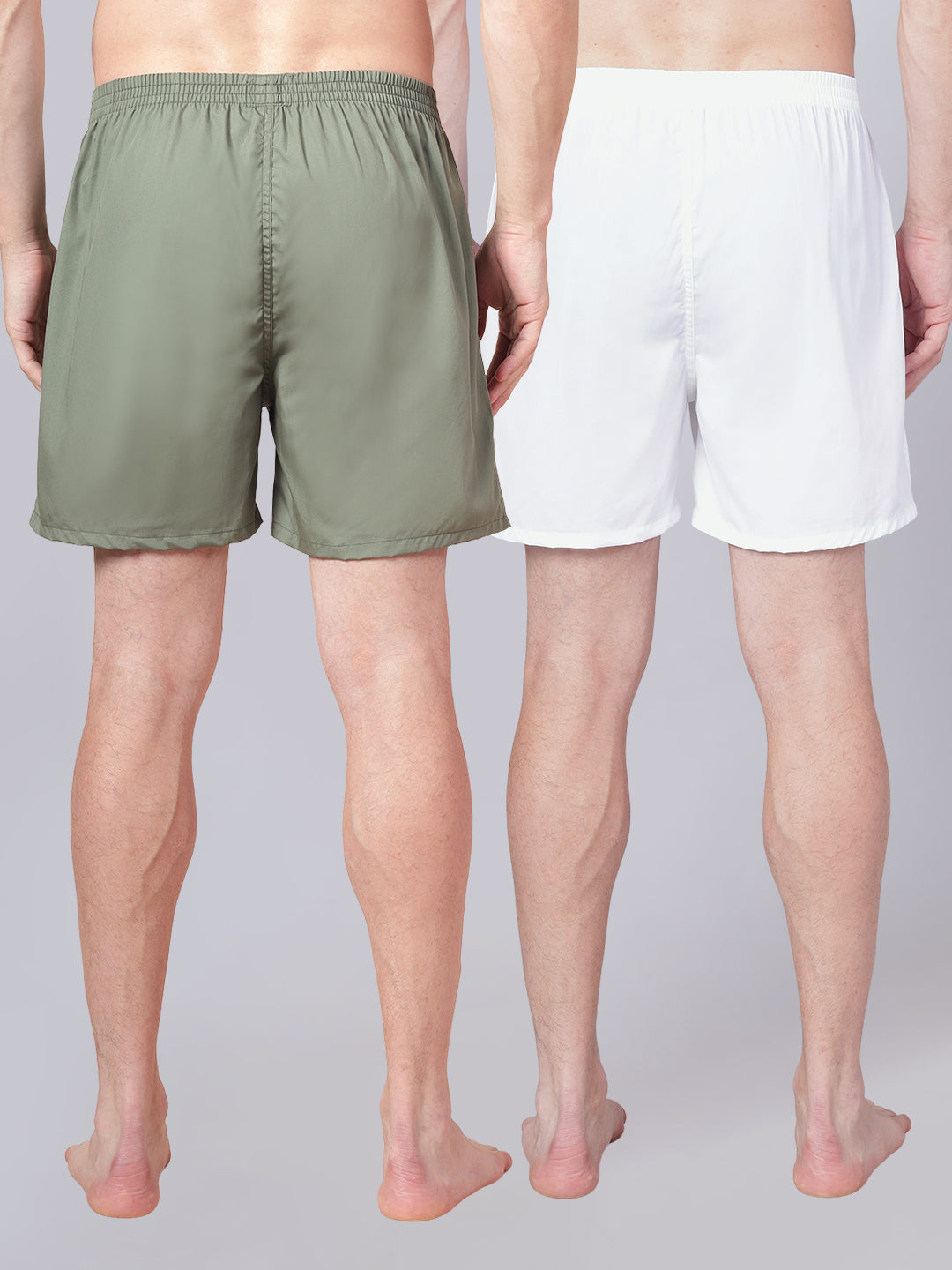 Men’s 100% Cotton Solid Boxers Shorts With Side Pockets (Pack of 2)