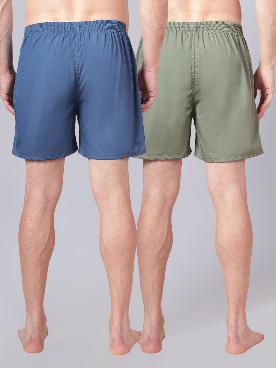 Men’s 100% Cotton Solid Boxers Shorts With Side Pockets (Pack of 2)