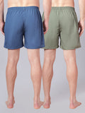 Men’s 100% Cotton Solid Boxers Shorts With Side Pockets (Pack of 2)