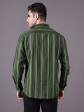 Men Textured Stripe Regular Fit Cotton Shirt