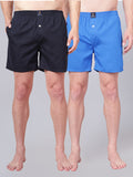 Men’s 100% Cotton Solid Boxers Shorts With Side Pockets (Pack of 2)