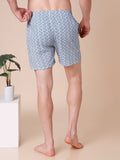 Men's Multicolor, 100% Cotton, printed, Regular Fit,  Inner Elastic, Mid-Rise, Boxers- Pack of 3