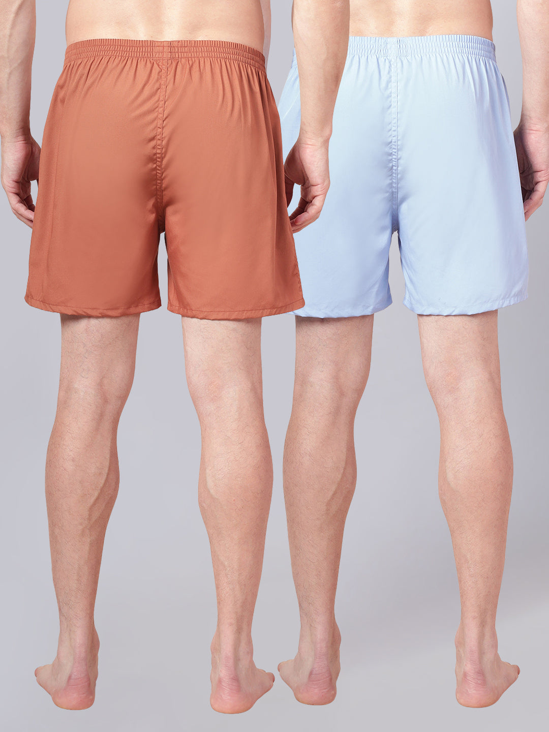 Men’s 100% Cotton Solid Boxers Shorts With Side Pockets (Pack of 2)