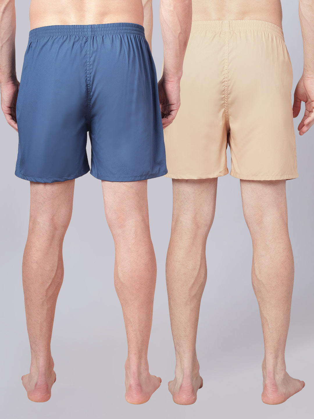Men’s 100% Cotton Solid Boxers Shorts With Side Pockets (Pack of 2)