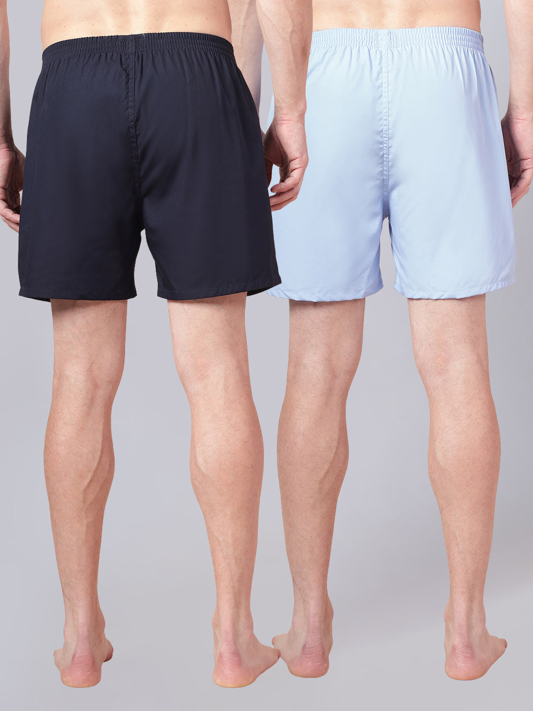 Men’s 100% Cotton Solid Boxers Shorts With Side Pockets (Pack of 2)