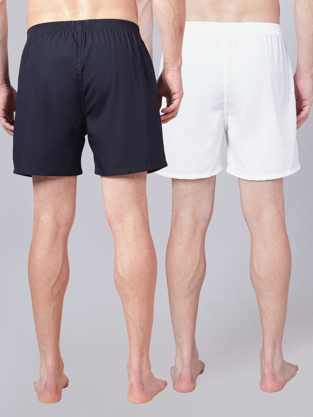 Men’s 100% Cotton Solid Boxers Shorts With Side Pockets (Pack of 2)