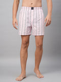 Men's Pink, 100% Cotton, Printed, Regular Fit, Inner Elastic, Mid-Rise, Boxers