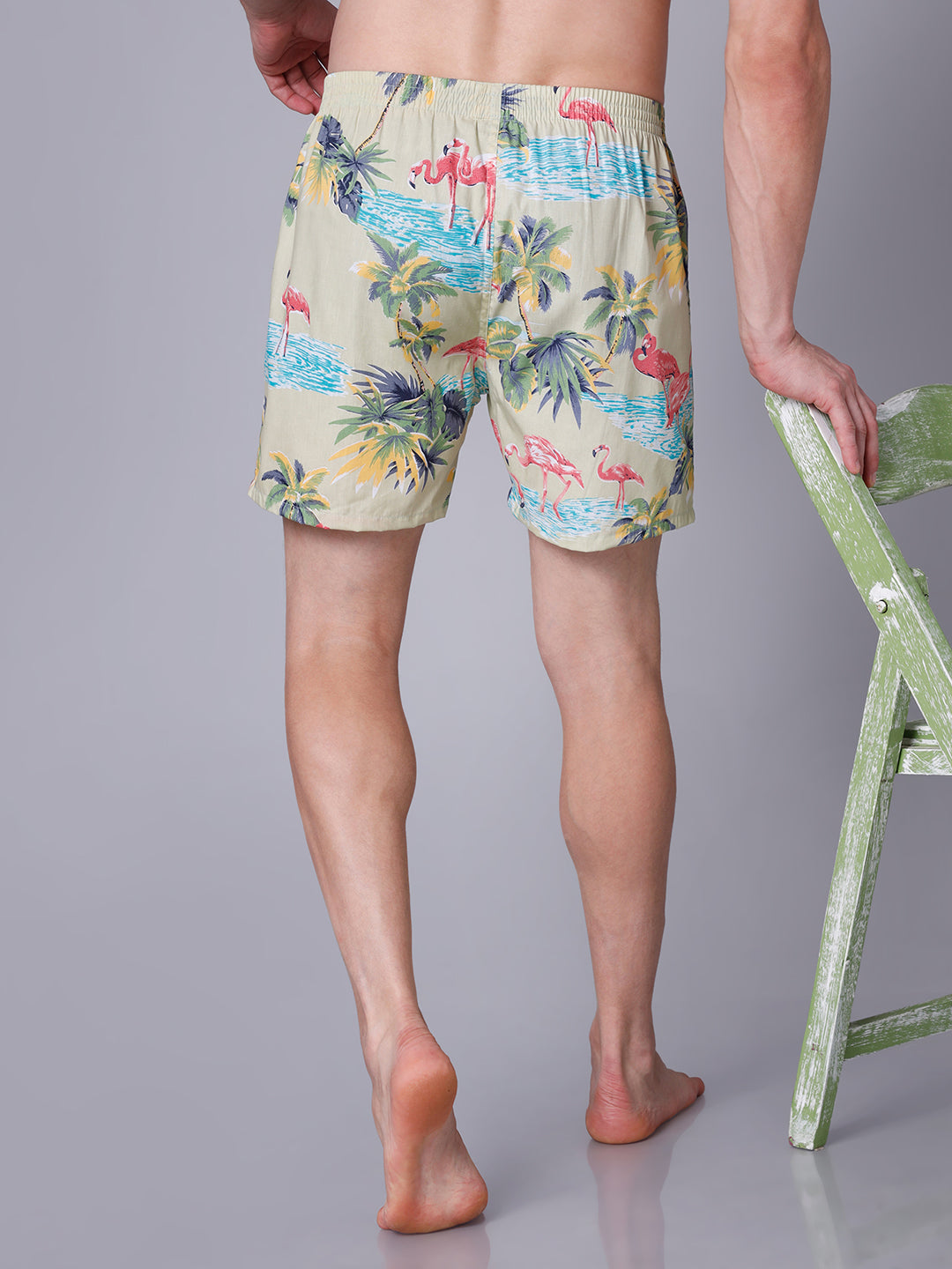 Men's Multicolor, 100% Cotton, printed, Regular Fit,  Inner Elastic, Mid-Rise, Boxers- Pack of 3