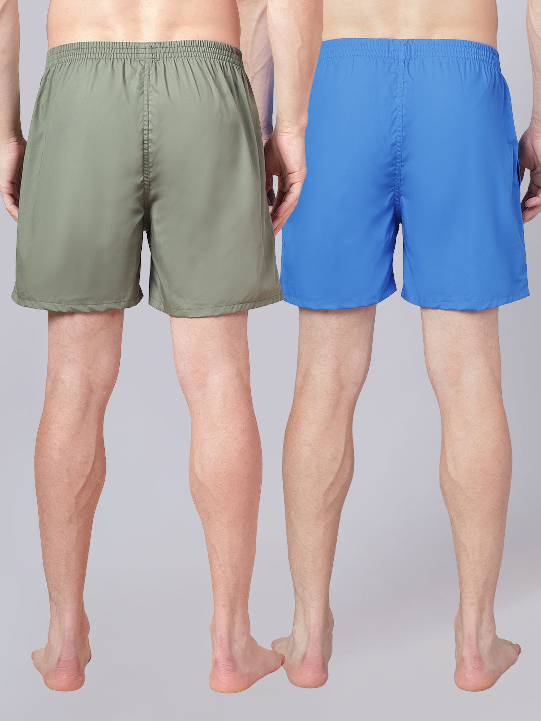 Men’s 100% Cotton Solid Boxers Shorts With Side Pockets (Pack of 2)