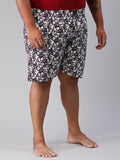 Men's Multicolor, 100% Cotton, Printeded, Regular Fit, Inner Elastic, Mid-Rise, Plus Size Boxers
