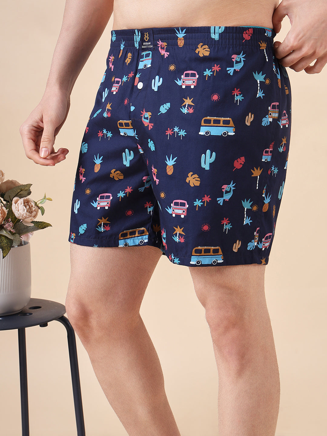 Men Pack Of 4 Printed Pure Cotton Boxers