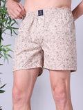 Beige Men's Cotton Printed Boxer