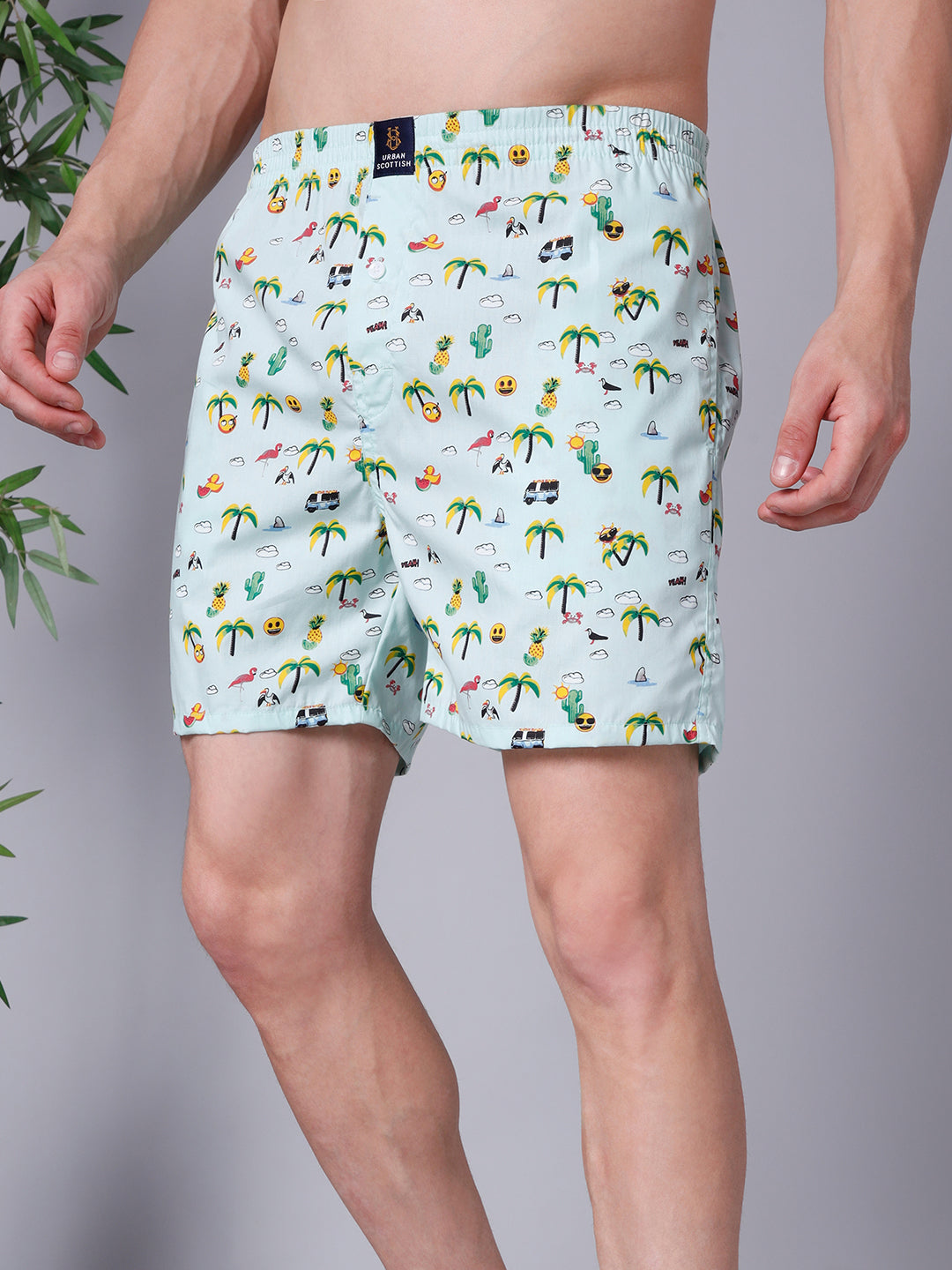 Men's Multicolor, 100% Cotton, printed, Regular Fit,  Inner Elastic, Mid-Rise, Boxers- Pack of 3