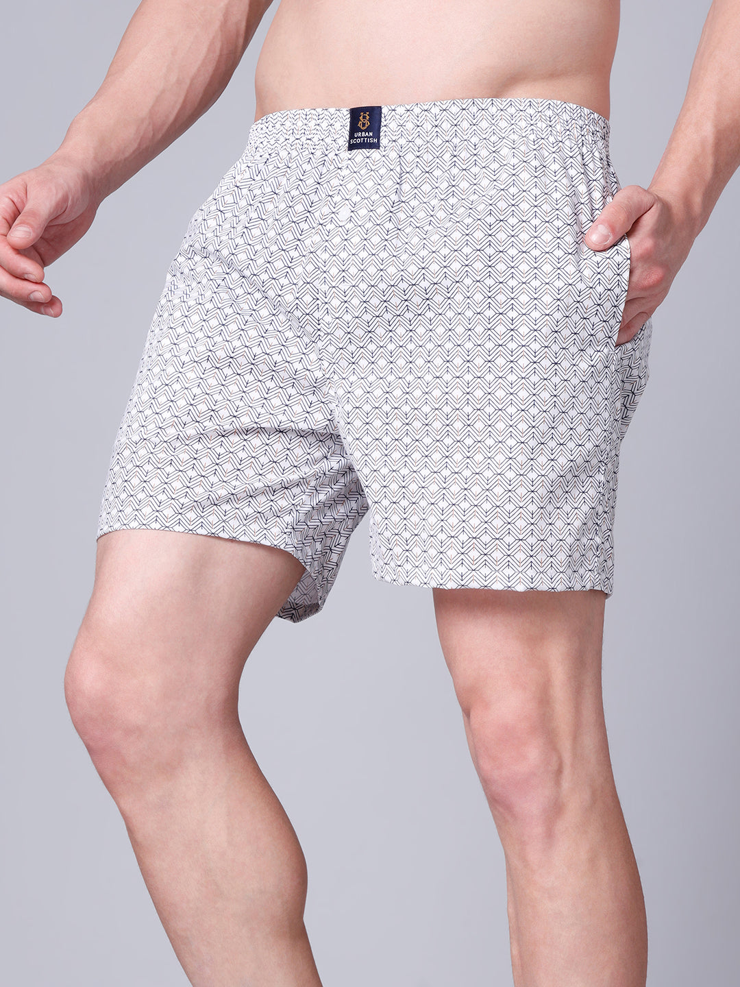 Men's Multicolor, 100% Cotton, printed, Regular Fit,  Inner Elastic, Mid-Rise, Boxers- Pack of 3