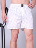 White Men's Cotton Printed Boxer