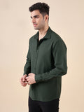 Men Regular Fit Jacquard-Weave Cotton Shirt