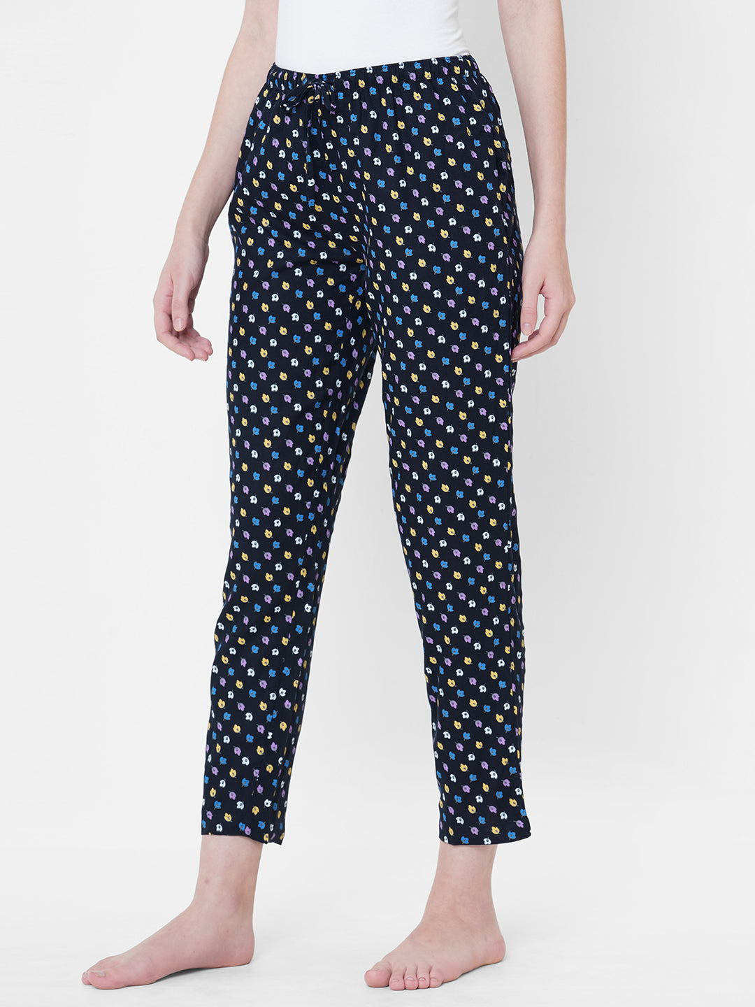 Women's Printed, Multicolor, Viscose, Regular Fit, Elasticated, Waistband, Pyjama  With Side Pockets