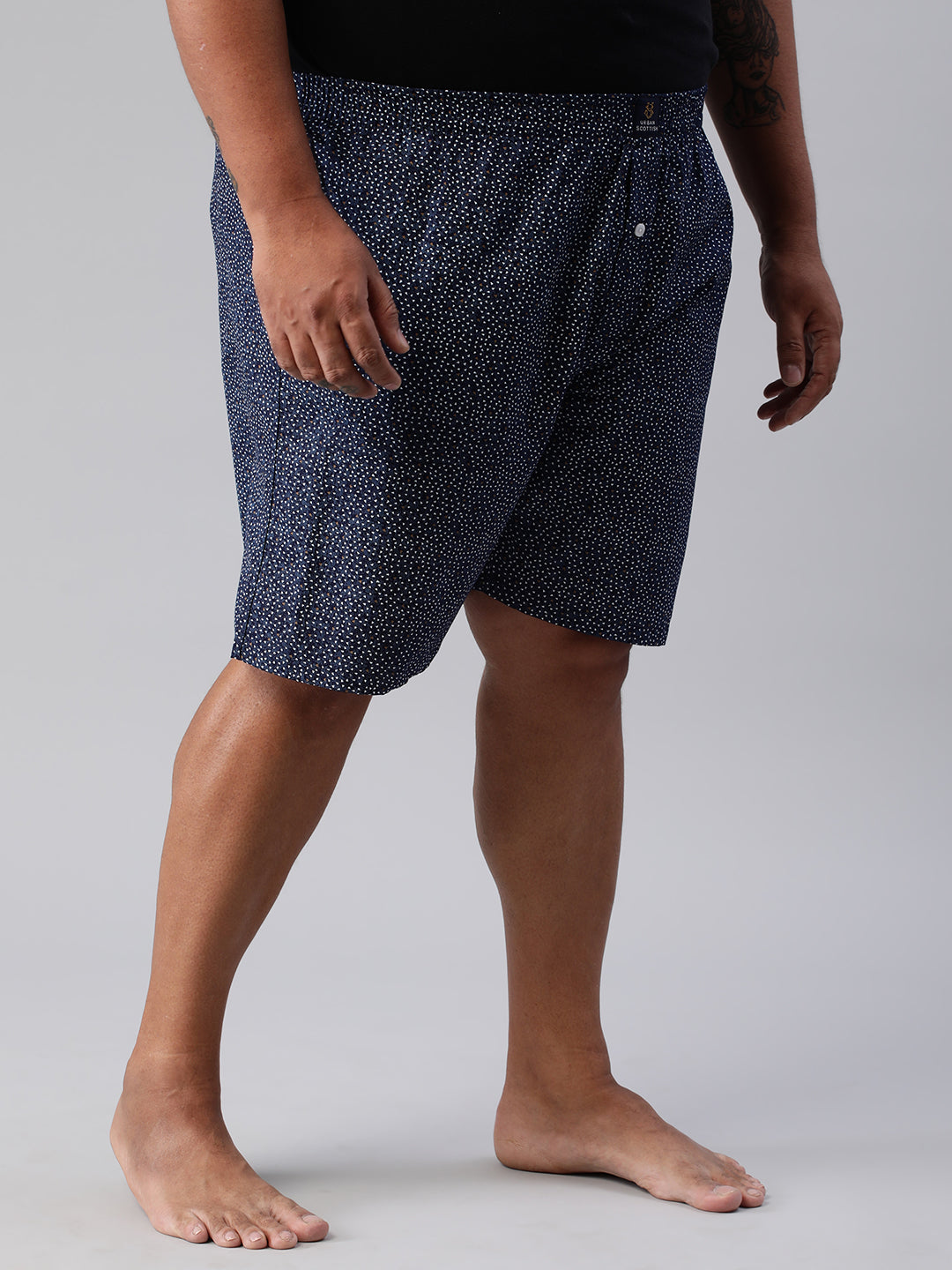 Men's Multicolor, 100% Cotton, Printeded, Regular Fit, Inner Elastic, Mid-Rise, Plus Size Boxers