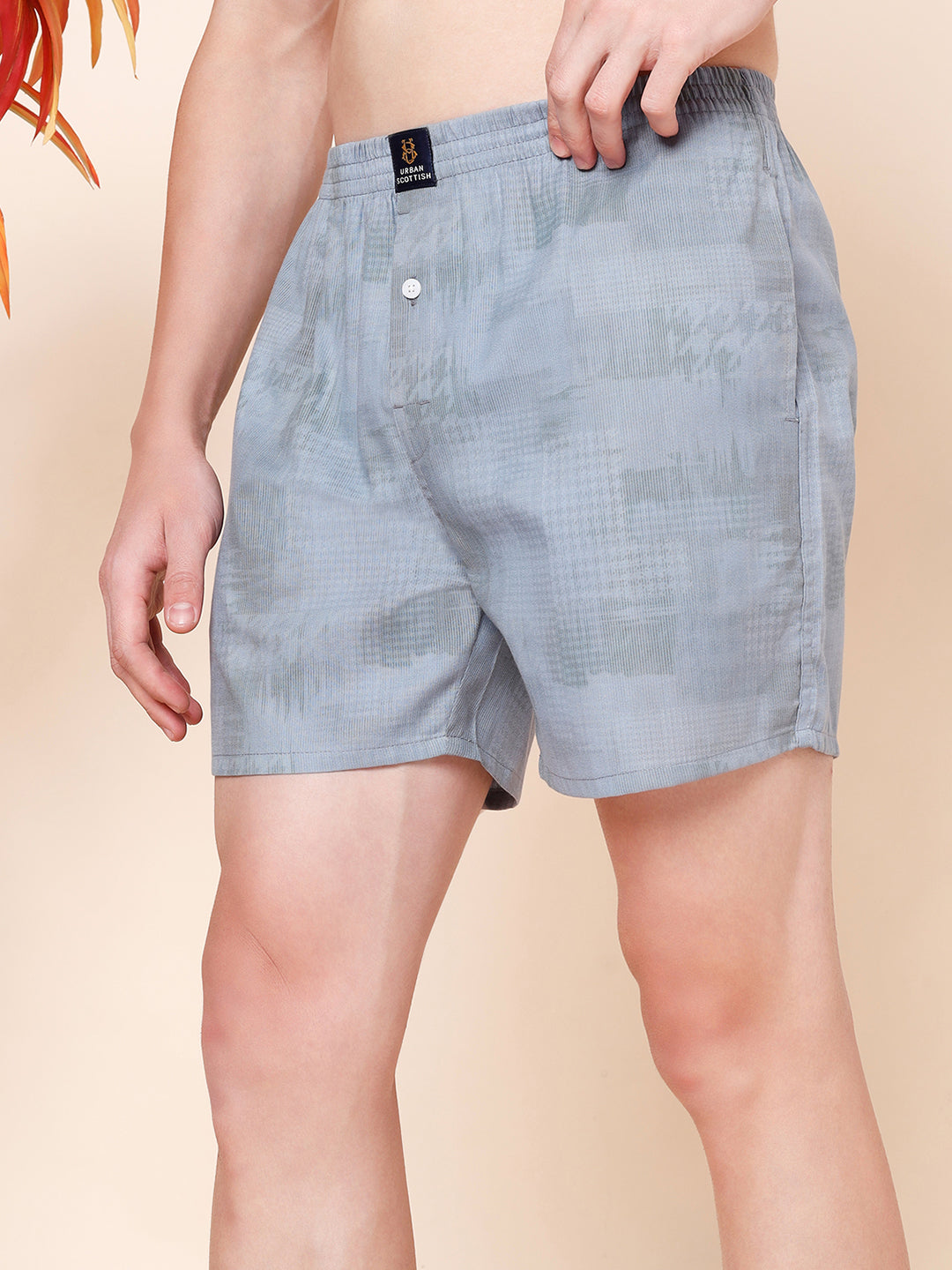 Men’s 100% Cotton Printed Boxers Shorts With Side Pockets (Pack of 2)