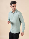Men Solid Textured Cotton Dobby Shirt