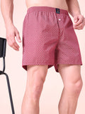 Maroon Men's Cotton Printed Boxer