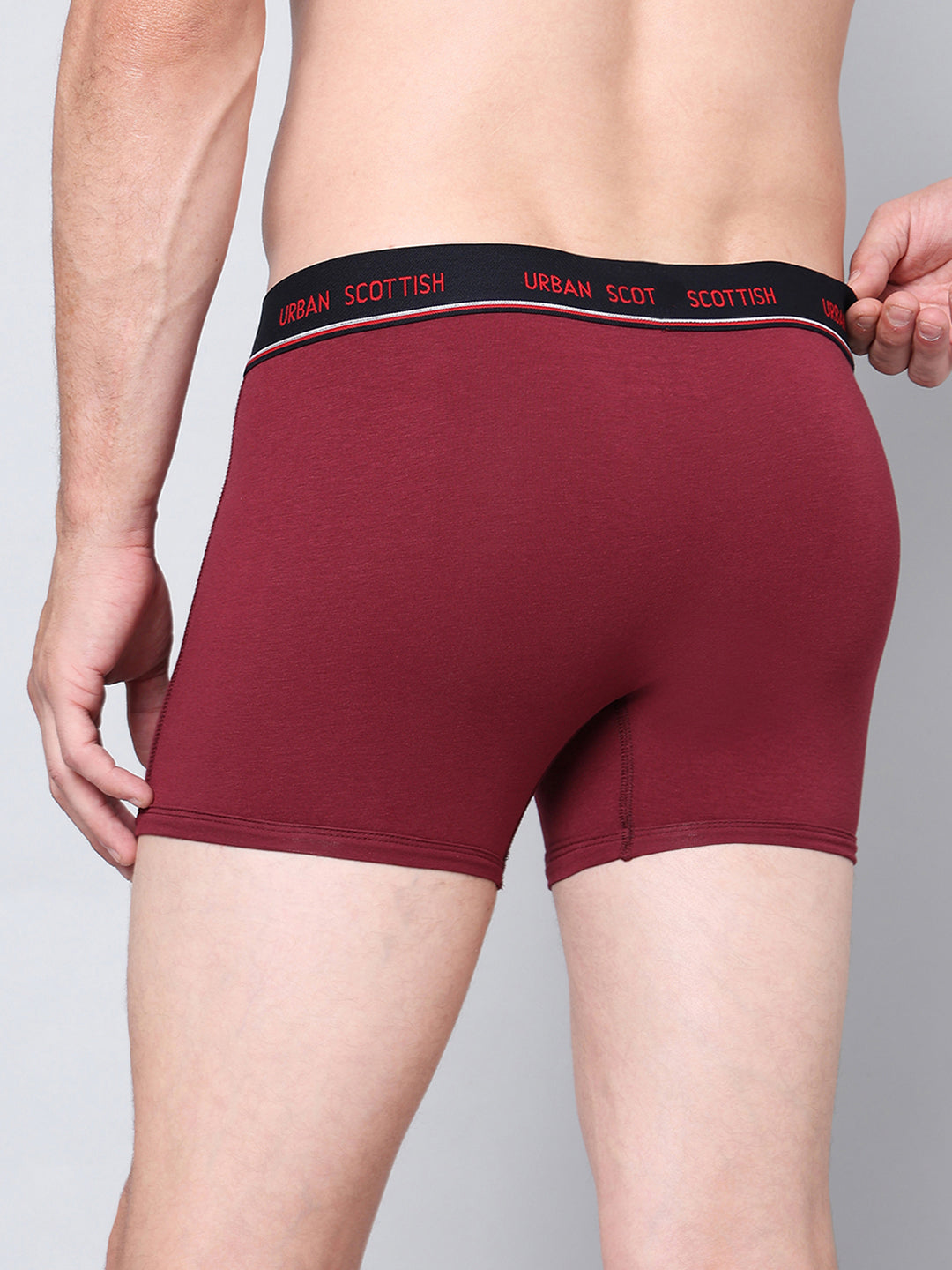 Men's Solid Cotton Stretch Trunks (Pack of 5)