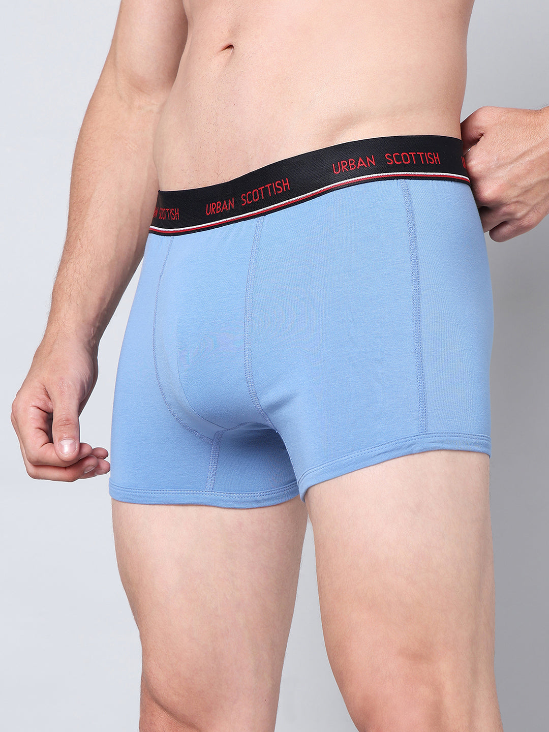 Men's Solid Cotton Stretch Trunks (Pack of 5)