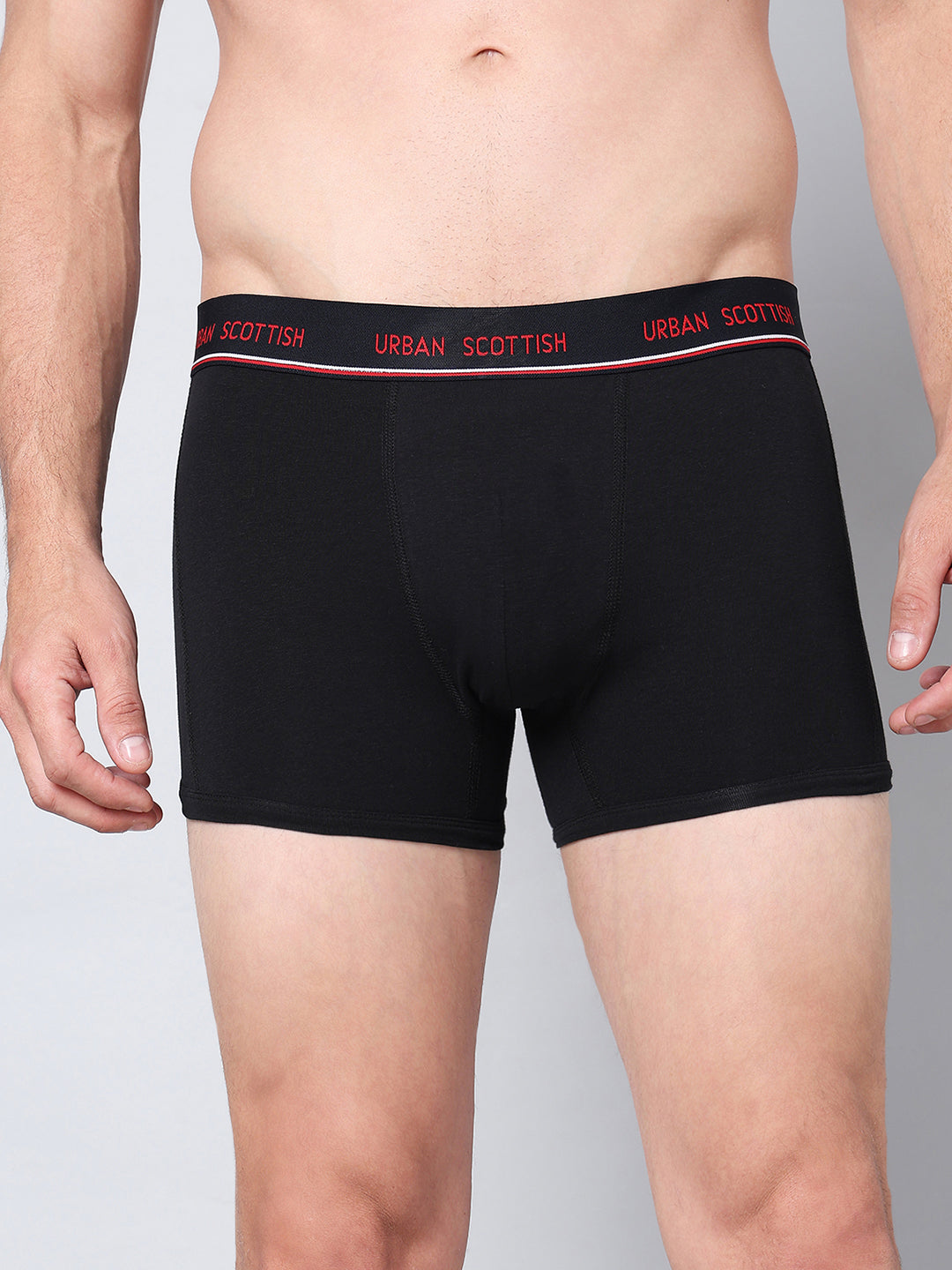 Men's Solid Cotton Stretch Trunks (Pack of 5)