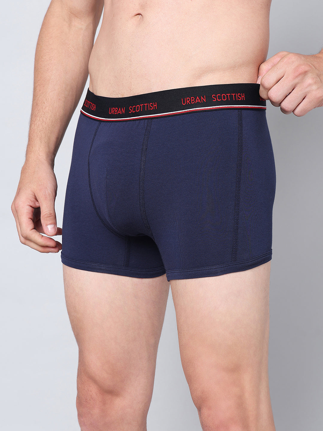 Men's Solid Cotton Stretch Trunks (Pack of 5)