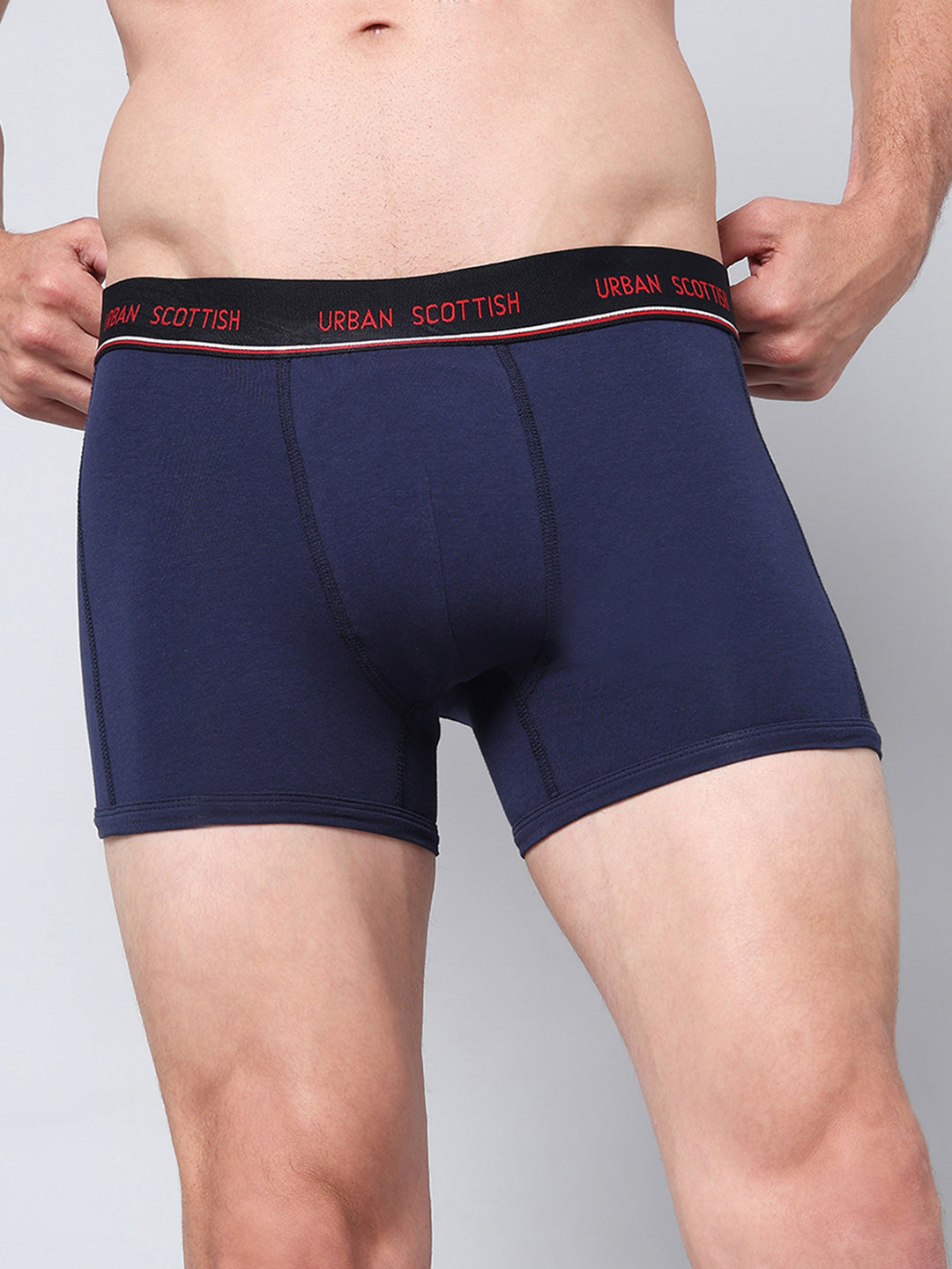 Men's Solid Cotton Stretch Trunks (Pack of 5)