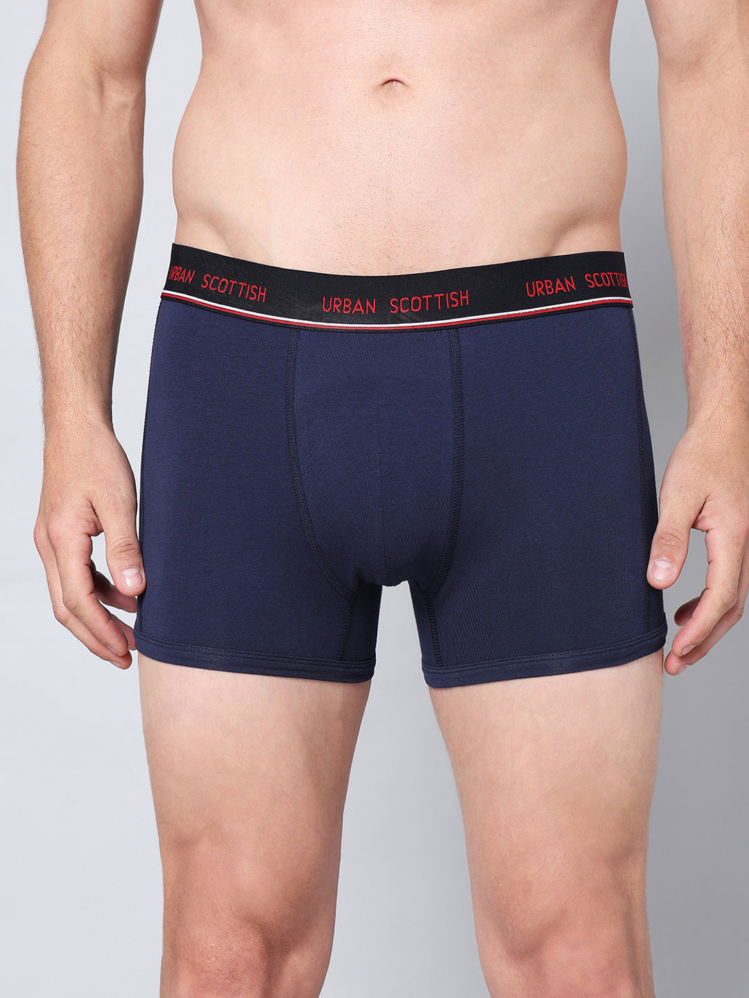 Men's Solid Cotton Stretch Trunks (Pack of 5)