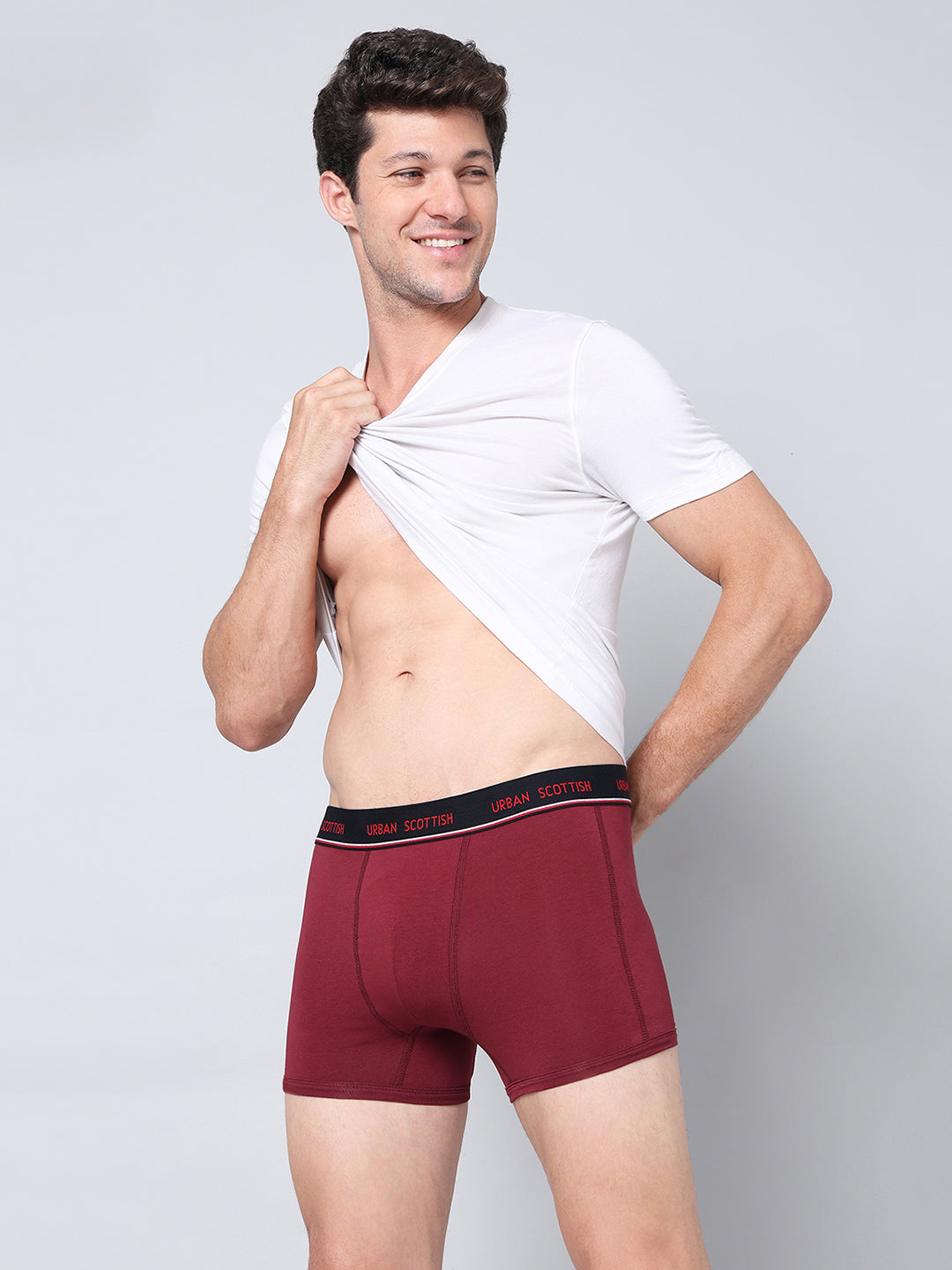 Men's Solid Cotton Stretch Trunks (Pack of 5)