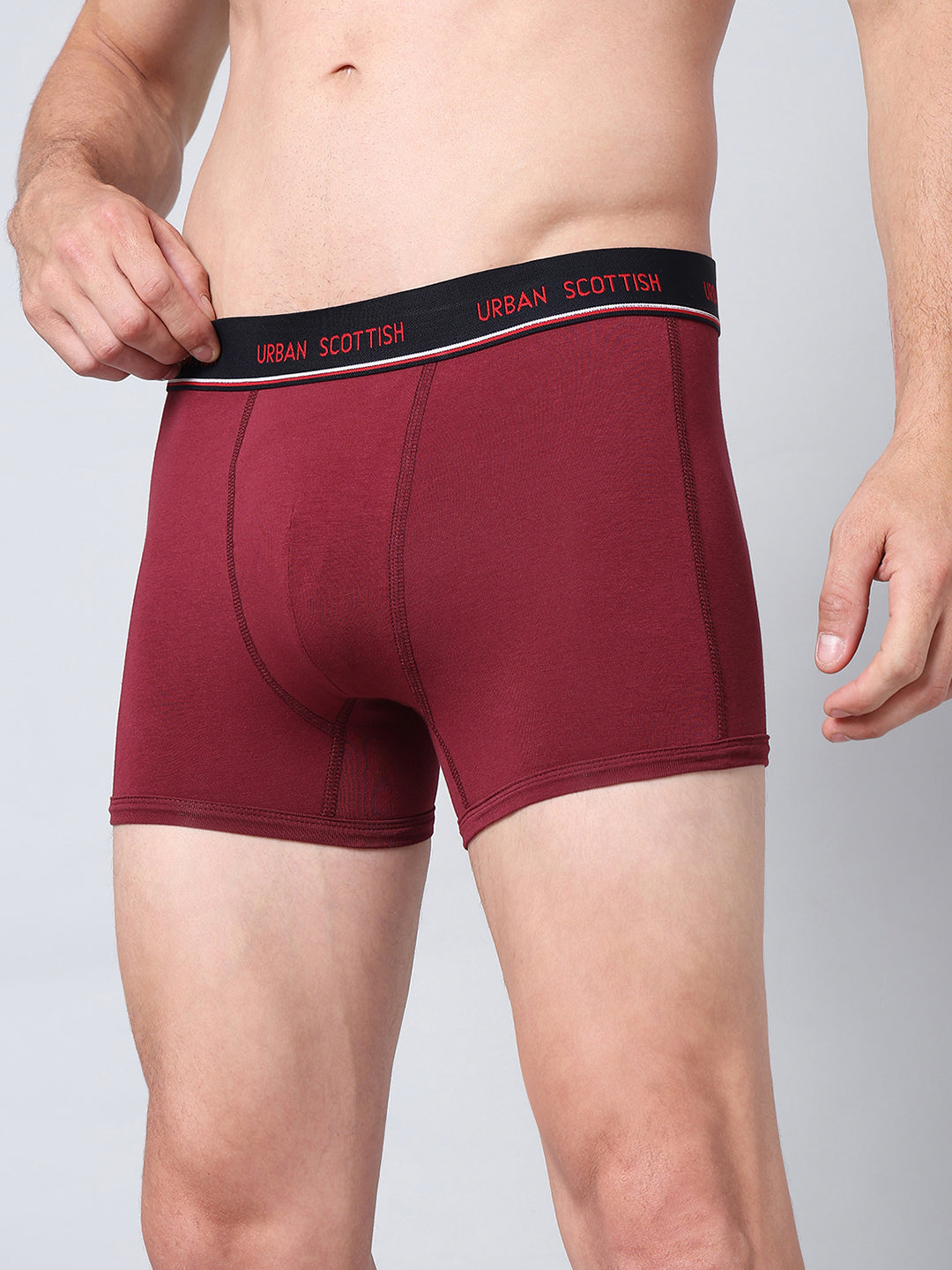 Men's Solid Cotton Stretch Trunks (Pack of 5)