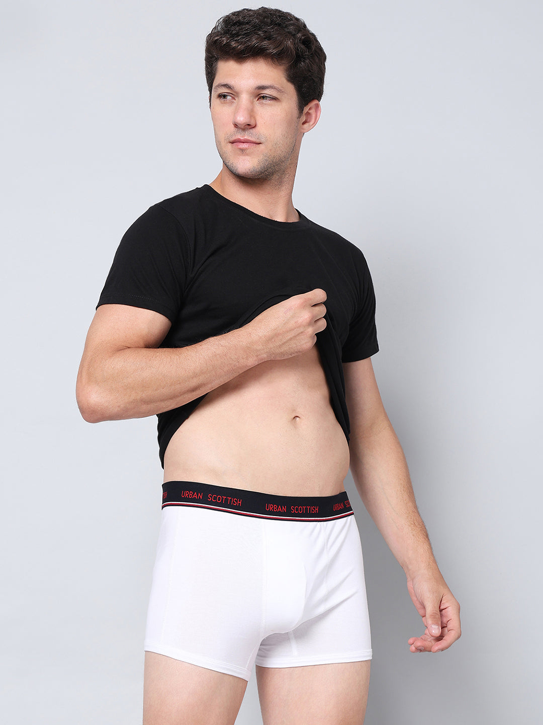 Men's Solid Cotton Stretch Trunks (Pack of 5)