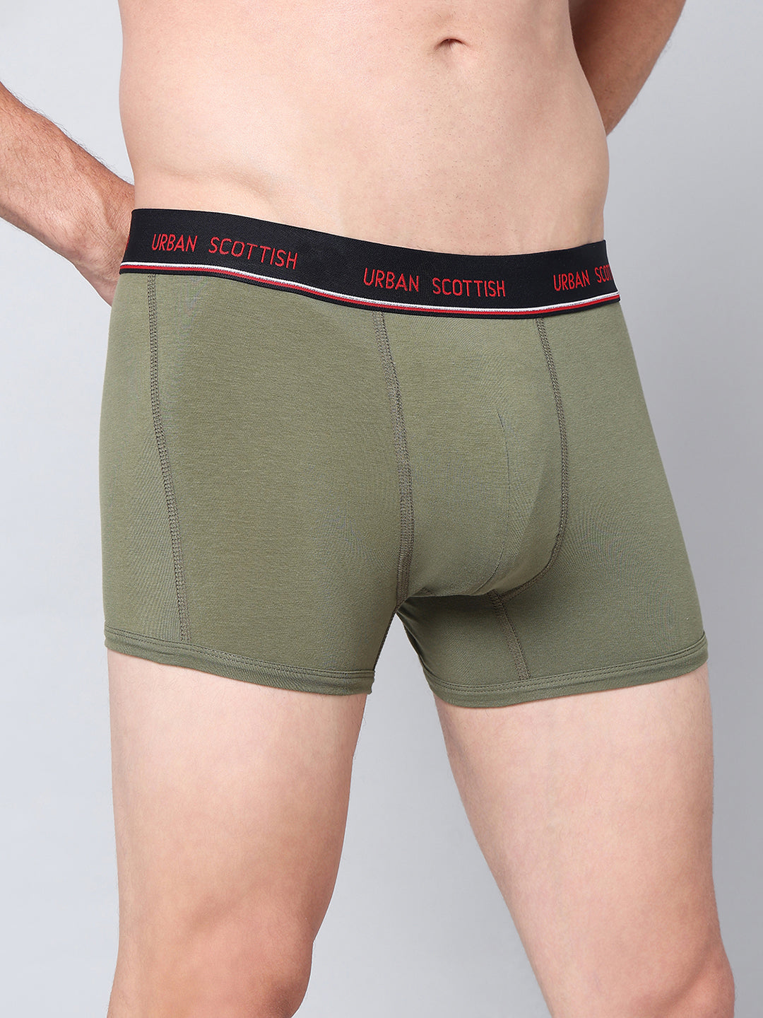Men's Solid Cotton Stretch Trunks (Pack of 5)
