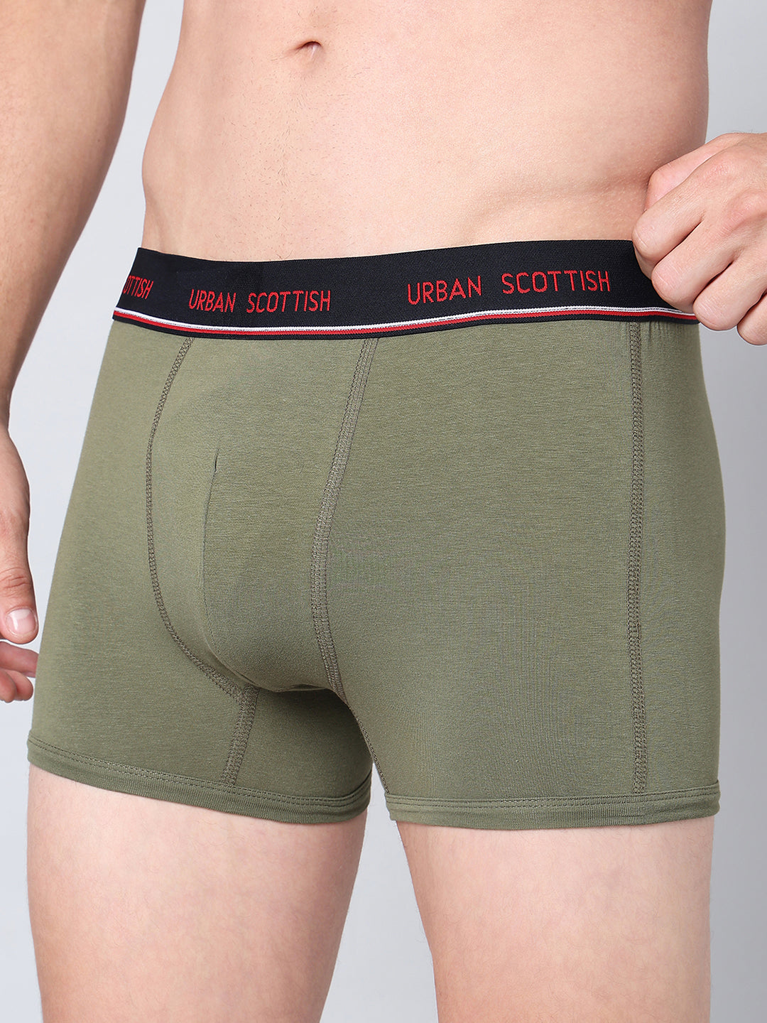 Men's Solid Cotton Stretch Trunks (Pack of 5)