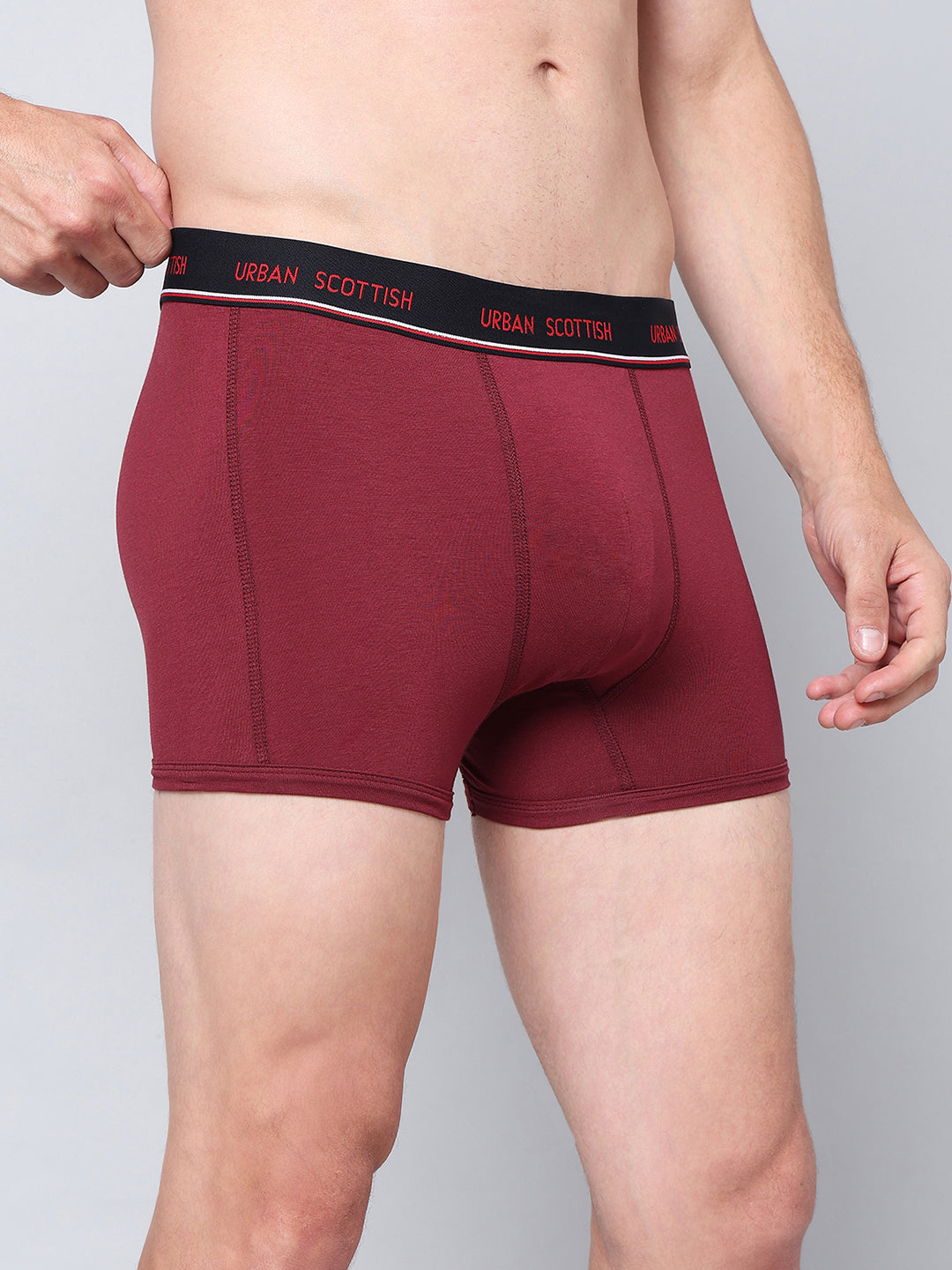 Men's Solid Cotton Stretch Trunks (Pack of 5)