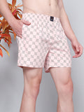 Men’s 100% Cotton Printed Boxers Shorts With Side Pockets (Pack of 2)