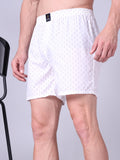 White Men's Cotton Printed Boxer