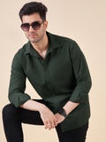 Men Regular Fit Jacquard-Weave Cotton Shirt