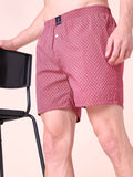 Maroon Men's Cotton Printed Boxer