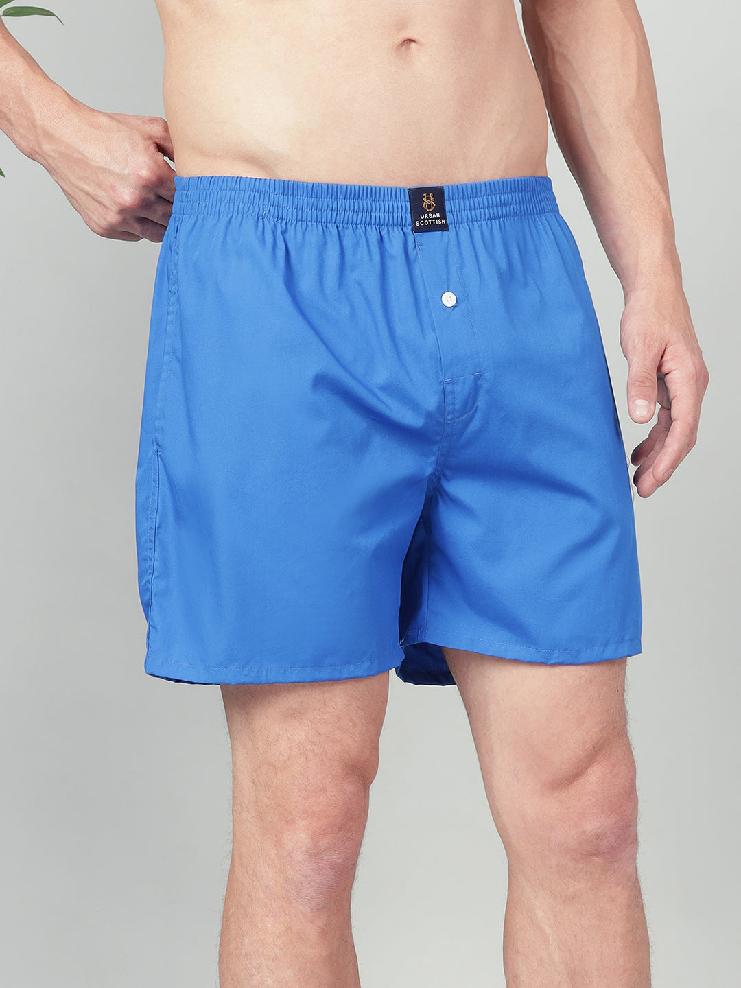 Men’s 100% Cotton Solid Boxers Shorts With Side Pockets (Pack of 2)