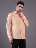 Men Solid Textured Cotton Dobby Shirt