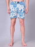Blue Men's Cotton Printed Boxer