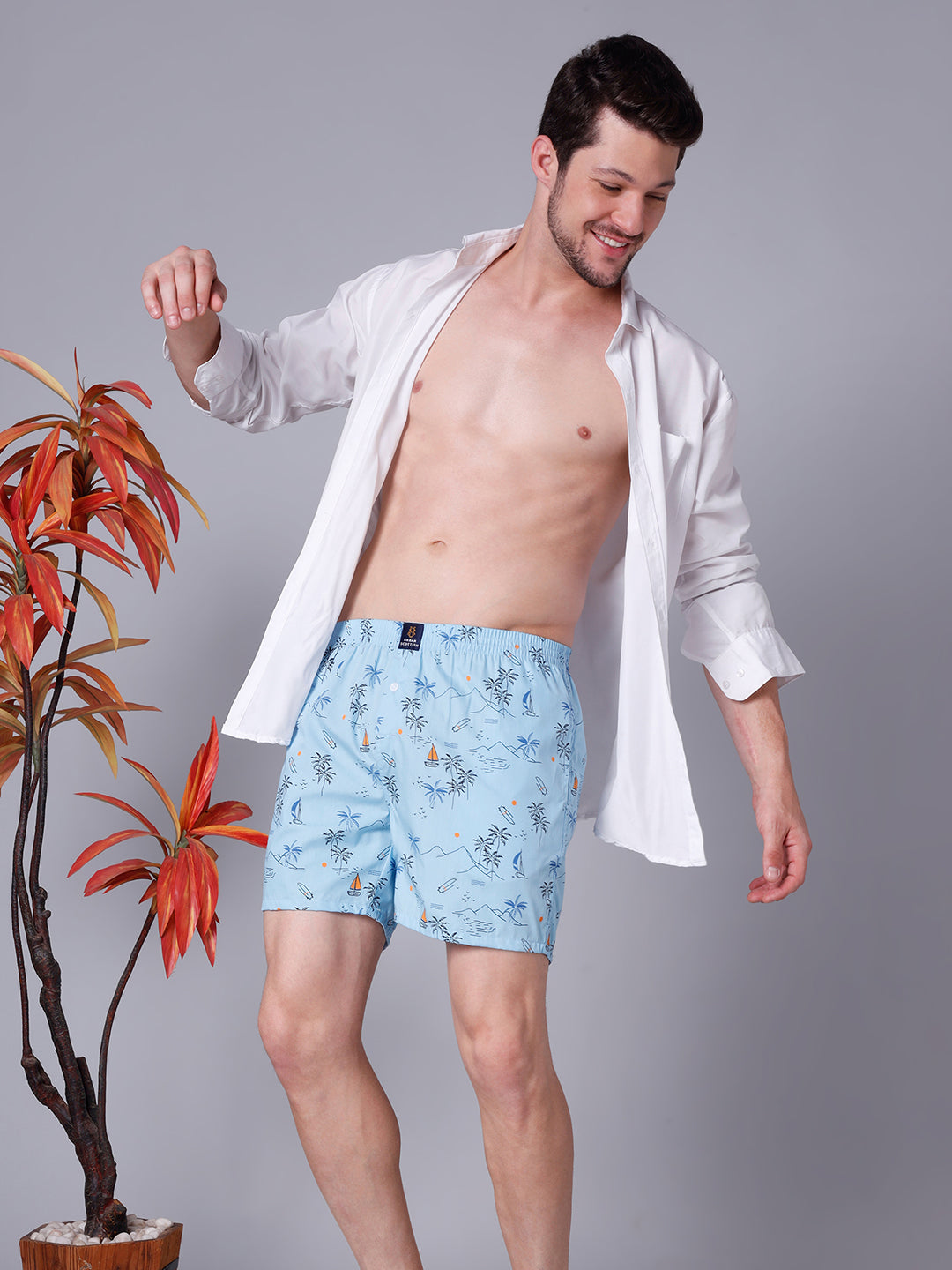 Men's Multicolor, 100% Cotton, printed, Regular Fit,  Inner Elastic, Mid-Rise, Boxers- Pack of 3
