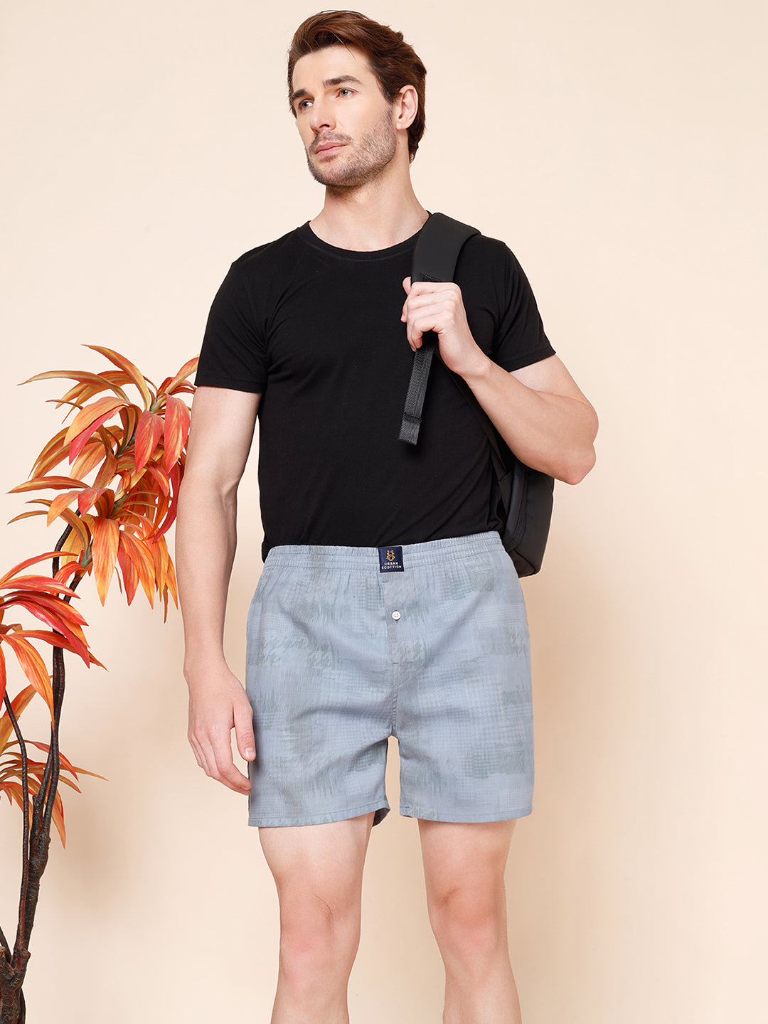 Men’s 100% Cotton Printed Boxers Shorts With Side Pockets (Pack of 2)