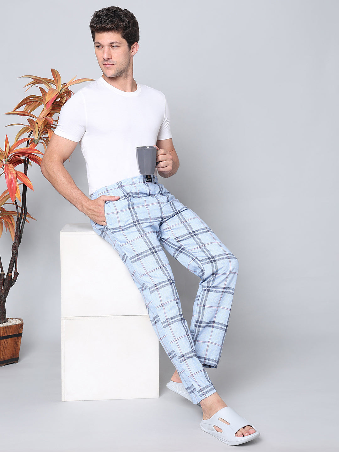 Men's Lounge Pants - 2-Pack, 100% Cotton, Side Pockets